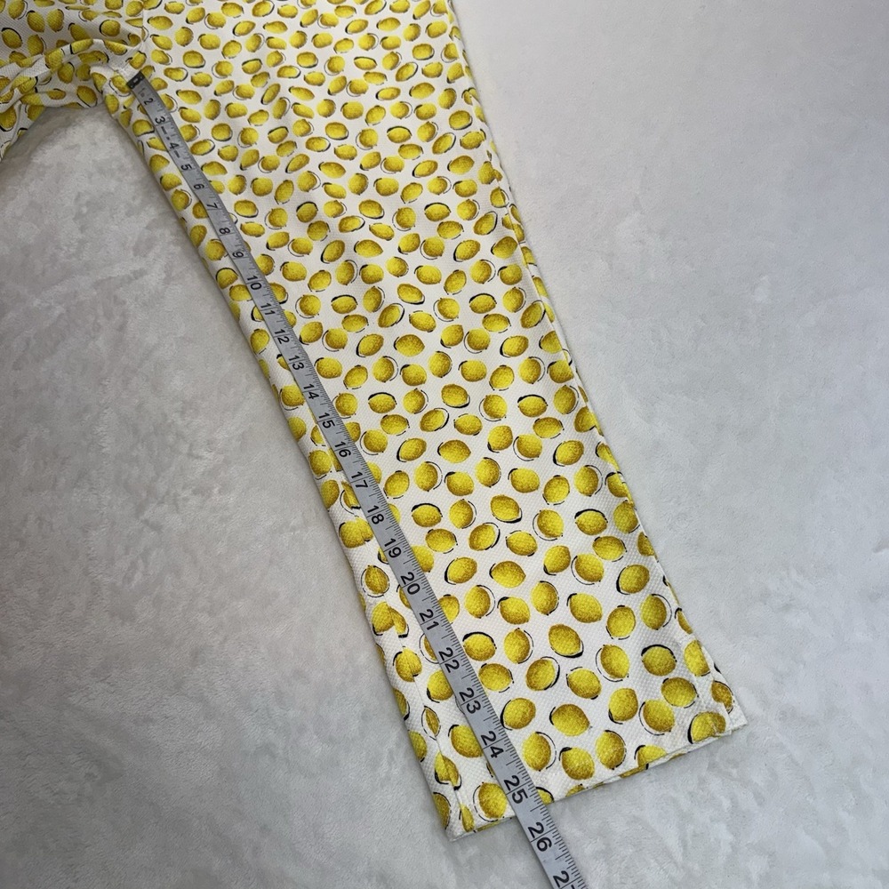 Marina Rinaldi Sport Textured Slim Crop Pant Womans 19 US 10 Lemon Print Cruise - Picture 11 of 12